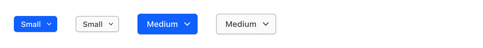 Example of the two toggle button sizes